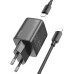 Зарядний пристрій з кабелем 2хType-C/Apple Lightning 1 м HOCO N42 Elogiado 45 W 20 V 2.25 А чорний (RZN-23104202)