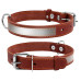 Нашийник для собак М світловідбиваючий Collar 02496 шкіра 25 мм 38-50 см коричневий (RZN-23100841)