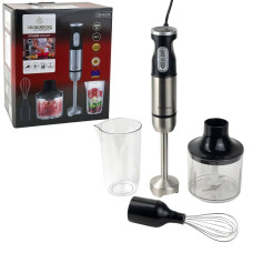 Блендер занурювальний з чашею 4в1 Crownberg СВ-6224 2000 Вт чорний зі сріблястим (RZN-23102570)