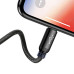 Кабель 3в1 USB/Apple Lightning+Type-C+microUSB 0.3 м Baseus Three Primari Colors 3.5 A чорний (RZN-23105482)