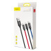 Кабель 3в1 USB/Apple Lightning+Type-C+microUSB 0.3 м Baseus Three Primari Colors 3.5 A чорний (RZN-23105482)