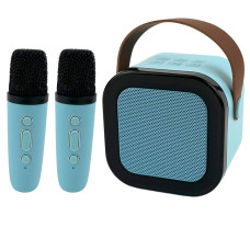 Колонка портативна з 2 мікрофонами Mini K12 Bluetooth LED блакитний (RZN-23099744)