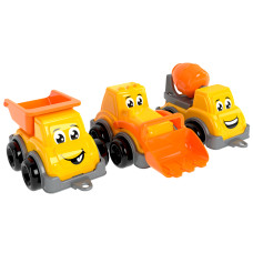 Іграшковий набір машинок 3в1 Будтехніка Technok Toys 6160 пластик 10 см жовтий з помаранчевим (RZN-23099338)