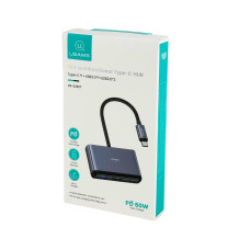 USB-хаб зовнішній 4 порти Usams SJ627 Туре-С 0.1 м сірий (RZN-23102306)
