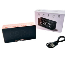 Колонка портативна з годинником B61 Bluetooth рожевий (RZN-23095719)