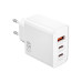 Зарядний блок живлення 2xType-C+USB WiWU Wi-G005 Essen GaN 65 W 5 V 3 A білий (RZN-23106531)