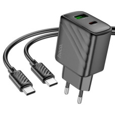 Зарядний пристрій з кабелем Type-C+USB/Type-C 1 м HOCO CS23A Sunlight 30 W 12 V 2.5 А чорний (RZN-23101788)