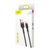 Кабель USB/Apple Lightning 2 м Baseus Cafule Cable 1.5 А чорний з червоним (RZN-23102072)