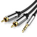 Аудіокабель 3.5 мм AUX/2хRCA 1.5 м Vention BCFBG чорний (RZN-23101798)