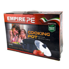 Каструля антипригарне покриття Empire EM-7322 Стон з кришкою 3.5 л чорний (RZN-23098291)