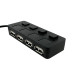 USB-хаб зовнішній 4 порти з вимикачами 0.15 м чорний (RZN-23094856)