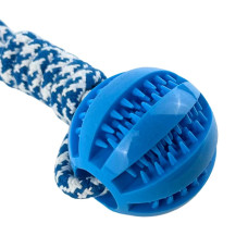 Жувальна іграшка для собак М'яч з канатом 645 35 см синій (RZN-23102479)