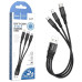 Кабель 3в1 USB/Apple Lightning+Type-C+microUSB 0.25 м Hoco X47 чорний (RZN-23103498)