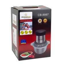 Блендер подрібнювач з чашею Crownberg СВ-8987 800 Вт сріблястий (RZN-23102591)