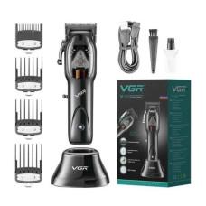 Бездротова машинка для стрижки волосся VGR-653 USB 4 насадки з підставкою чорний (RZN-23097343) Бездротова машинка для стрижки волосся VGR-653 USB 4 насадки з підставкою чорний (RZN-23097343)