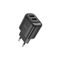 Зарядний блок живлення 2xUSB HOCO C141A Smart 5 V 2.1 A чорний (RZN-23106376)