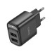Зарядний блок живлення 2xUSB HOCO C141A Smart 5 V 2.1 A чорний (RZN-23106376)