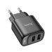 Зарядний блок живлення 2xUSB HOCO C141A Smart 5 V 2.1 A чорний (RZN-23106376)