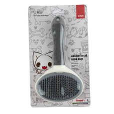 Щітка-пуходерка для вичісування шерсті для котів та собак 655 сірий (RZN-23102488)