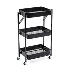 Етажерка на колесах складана SW-00002099 77 х 46 см метал чорний (RZN-23103050)