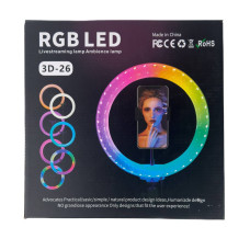 Кільцева лампа 26 см Livestreaming Lamp 3D USB LED RGB (RZN-23094988)