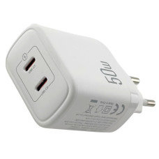 Зарядний пристрій з кабелем 2xType-C/Apple Lightning 1 м XO CE08 50 W 3 A білий (RZN-23105360)