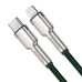 Кабель Type-C/Apple Lightning 1 м Baseus Cafule Series Metal 20 Вт зелений (RZN-23106806)