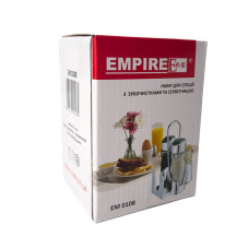 Набір для спецій Empire EM-0108 скло 3 ємності сріблястий (RZN-23097003)