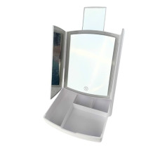 Дзеркало косметичне настільне з LED підсвіткою My Fold Away Makeup Mirror 223-58 з органайзером білий (RZN-23101279)