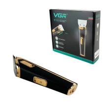 Бездротова машинка для стрижки волосся VGR V-022 USB 3 насадки чорний з золотистим (RZN-23101277)