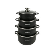 Набір каструль гранітне покриття 10 предметів Empire EM-7337 Блек зі скляними кришками чорний (RZN-23103156)