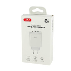 Зарядний блок живлення 2хType-C+USB XO L139 65 W 3.25 A білий (RZN-23102271)