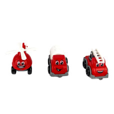 Іграшковий набір машинок 3в1 Пожежний транспорт Technok Toys 6153 пластик 10 см червоний (RZN-23097150)