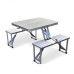 Стіл складаний для пікніка Aluminum Picnic Table 85 х 67 см 4 стільці сірий (RZN-23101561)