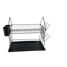 Сушарка для посуду Empire 3369 двоярусна метал 36 х 23 х 38 см чорний (RZN-23100096)