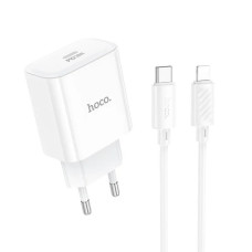 Зарядний пристрій з кабелем Type-C/Apple Lightning 1 м HOCO C76A Pro Majestic 30 W 12 V 2.5 A білий (RZN-23105879)