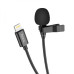Мікрофон конденсаторний петличний HOCO L14 Lavalier Apple Lightning для смартфона чорний (RZN-23105081)