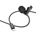 Мікрофон конденсаторний петличний HOCO L14 Lavalier Apple Lightning для смартфона чорний (RZN-23105081)