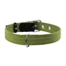 Нашийник для собак М світловідбиваючий Collar Брезент 0240 25 мм 41-53 см зелений (RZN-23100870)