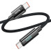 Кабель Type-C/Type-C 1.2 м HOCO U125 Benefit з дисплеєм 100 Вт чорний (RZN-23106470)