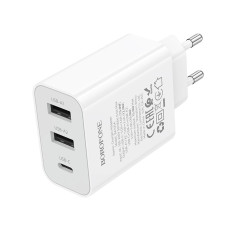 Зарядний блок живлення 2xUSB+Type-C BOROFONE BA105A Stellar 15 W 5 V 3 A білий (RZN-23106536)