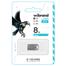 Флеш пам'ять USB 8 GВ Wibrand Hawk USB 2.0 сріблястий (RZN-23102828)