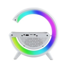 Колонка портативна з годинником Smart BT-3401 бездротова зарядка Bluetooth LED білий (RZN-23096678)
