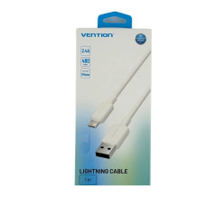 Кабель USB/Apple Lightning 1 м Vention 2.4 А білий (RZN-23101326)
