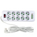 Мережевий фільтр-подовжувач 10 розеток D10 4хUSB/Type C 10 А 5 м білий (RZN-23105852) Мережевий фільтр-подовжувач 10 розеток D10 4хUSB/Type C 10 А 5 м білий (RZN-23105852)