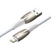 Кабель USB/Apple Lightning 1 м Baseus Glimmer 2.4 А білий (RZN-23105066)