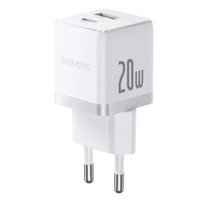 Зарядний блок живлення Type-C+USB Baseus Palm 20 W 12 V 3 А білий (RZN-23104631)