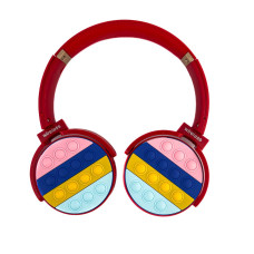 Навушники дитячі бездротові накладні POP IT Rainbow Headset 950BT FM MP3 Bluetooth червоний (RZN-23096349)