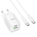 Зарядний пристрій з кабелем USB+Type-C/Type-C 1 м HOCO C149A Charm 30 W 12 V 2.5 А білий (RZN-23106389) Зарядний пристрій з кабелем USB+Type-C/Type-C 1 м HOCO C149A Charm 30 W 12 V 2.5 А білий (RZN-23106389)