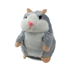 Інтерактивна іграшка-повторюшка Хом'як 15 см сірий з білим (RZN-23102525)